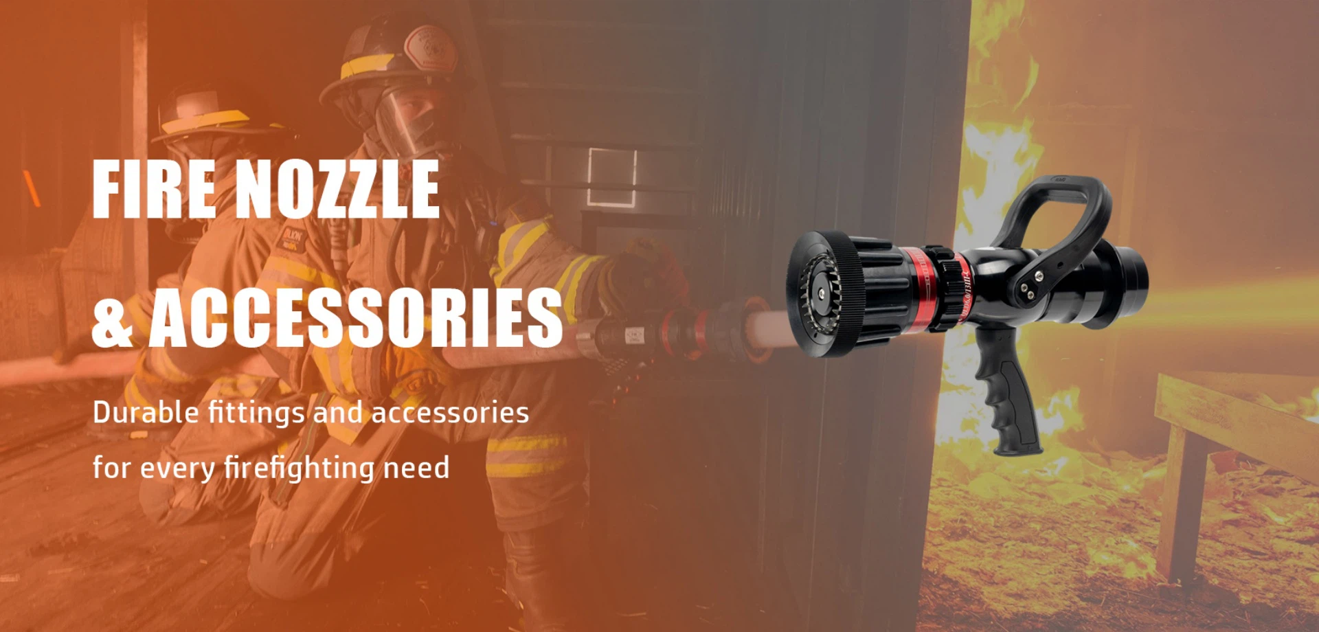 Professional Firefighting Operation with Industrial Water Jet Nozzle